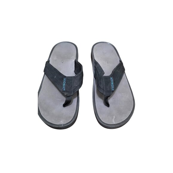 Vionic Men's Black Thong Flip Flops With Arch Support Size 10 - Picture 1 of 8